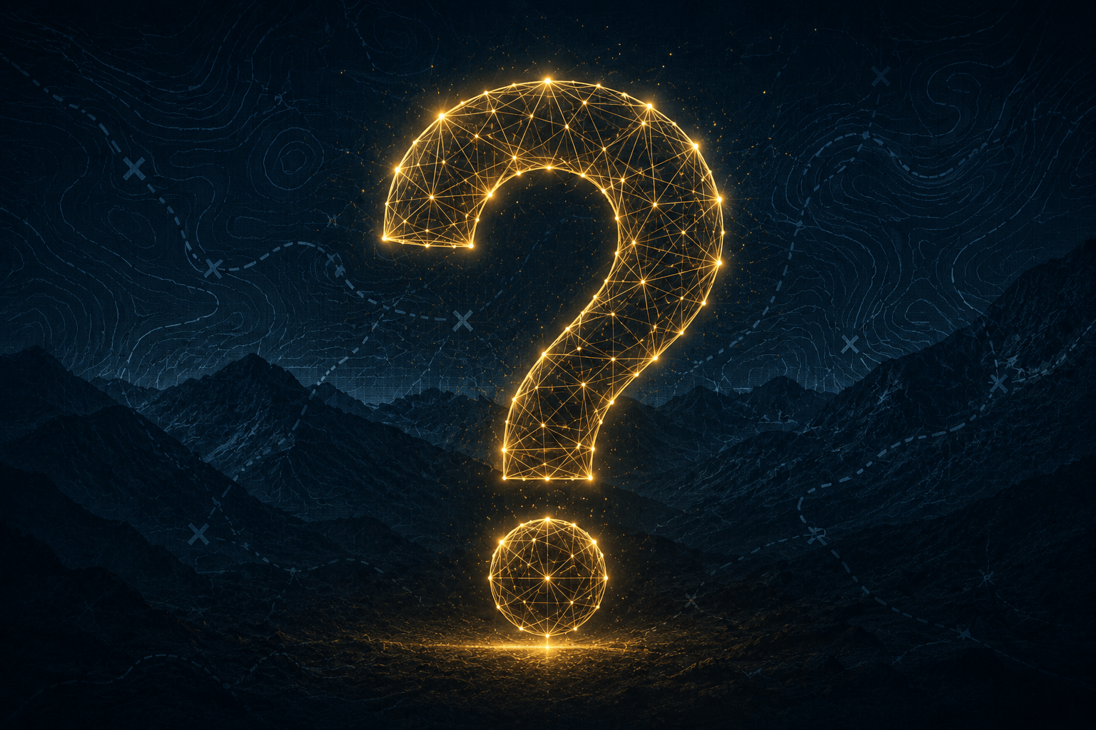 Golden question mark representing the next exploration question