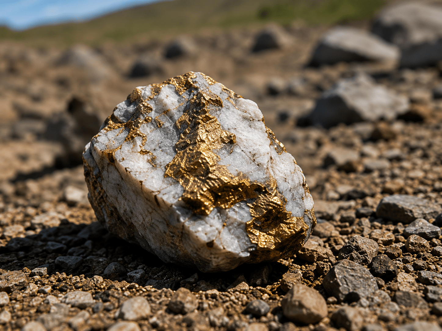Mineralized surface rock showing