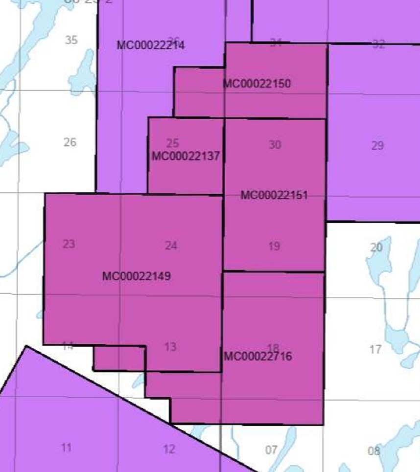 Cross Lake mineral claims map from Radiant Uranium's September 2026 corporate presentation